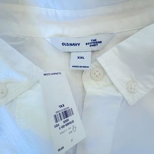 NWT: Old Navy boyfriend style white button up